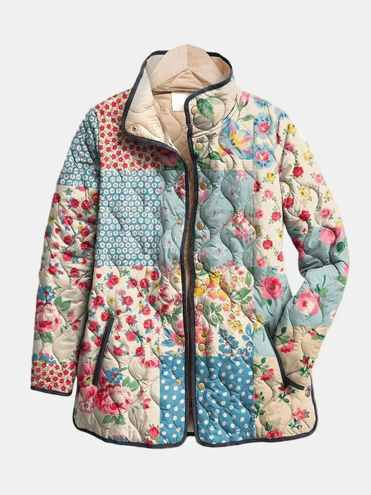 Floral Quilted Jacket for Women
