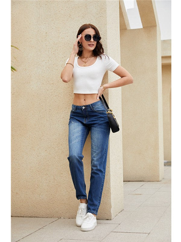 Dark Wash Straight Leg Jeans for Women