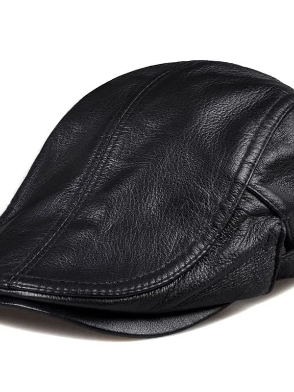 Leather Flat Cap for Men