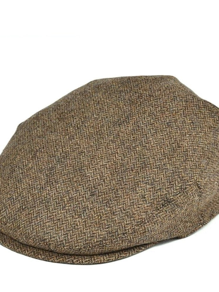 Plaid Wool Flat Cap for Men