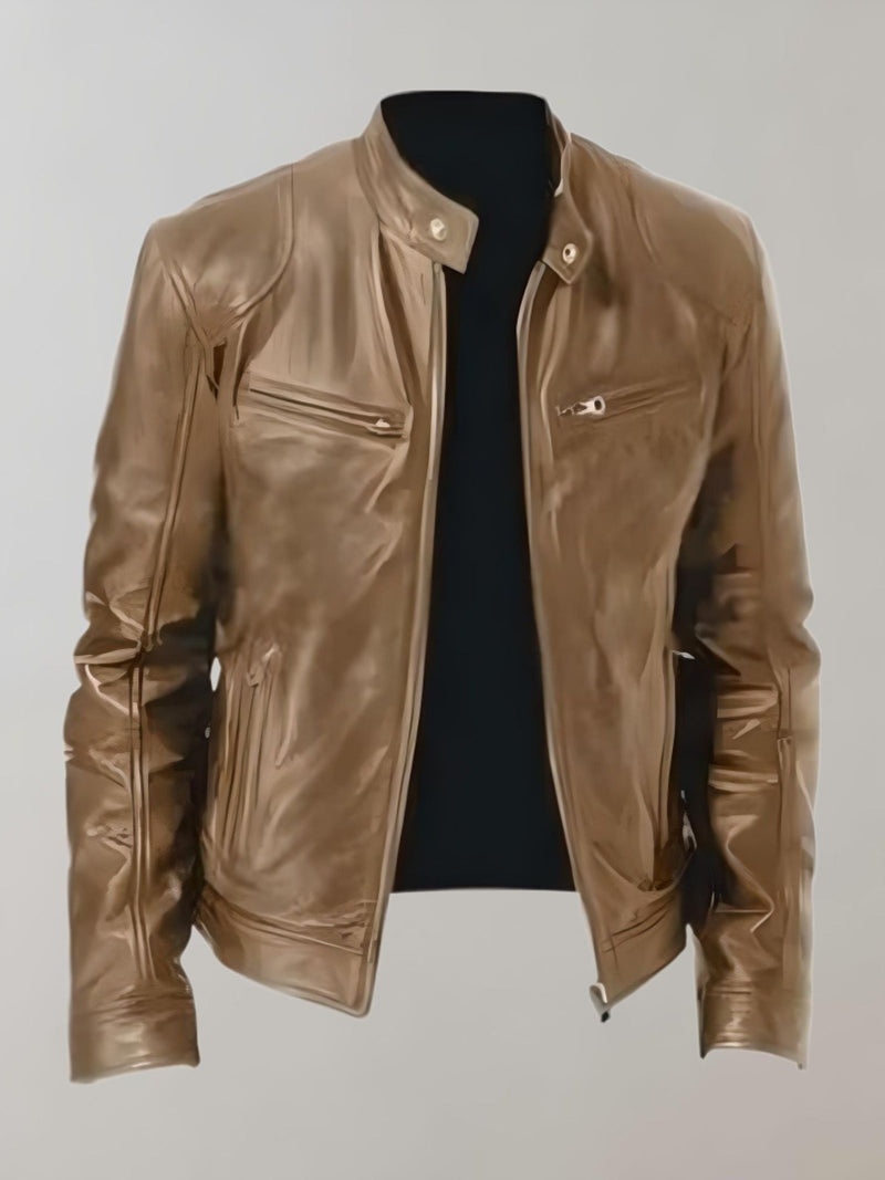 Zip Leather Jacket for Men