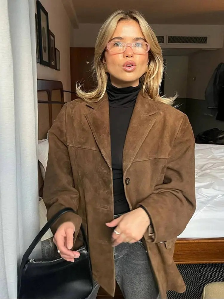 Suede Trench Coat for Women
