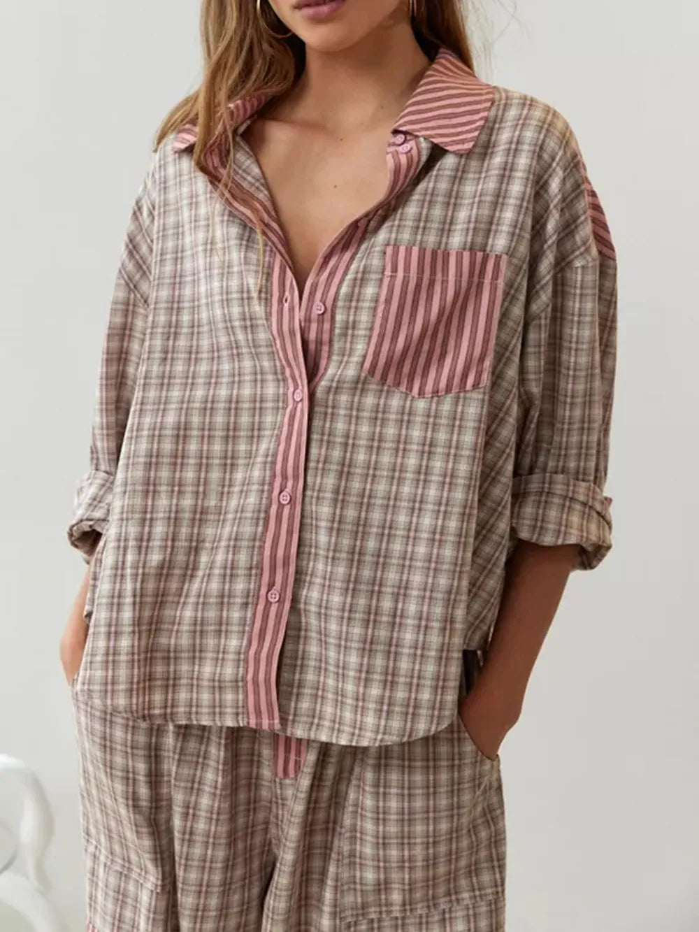 Plaid Pajama Set for Women