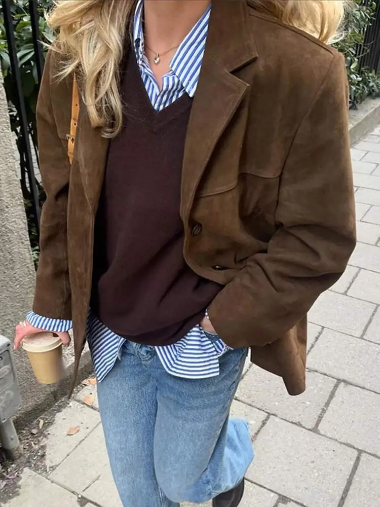 Suede Trench Coat for Women