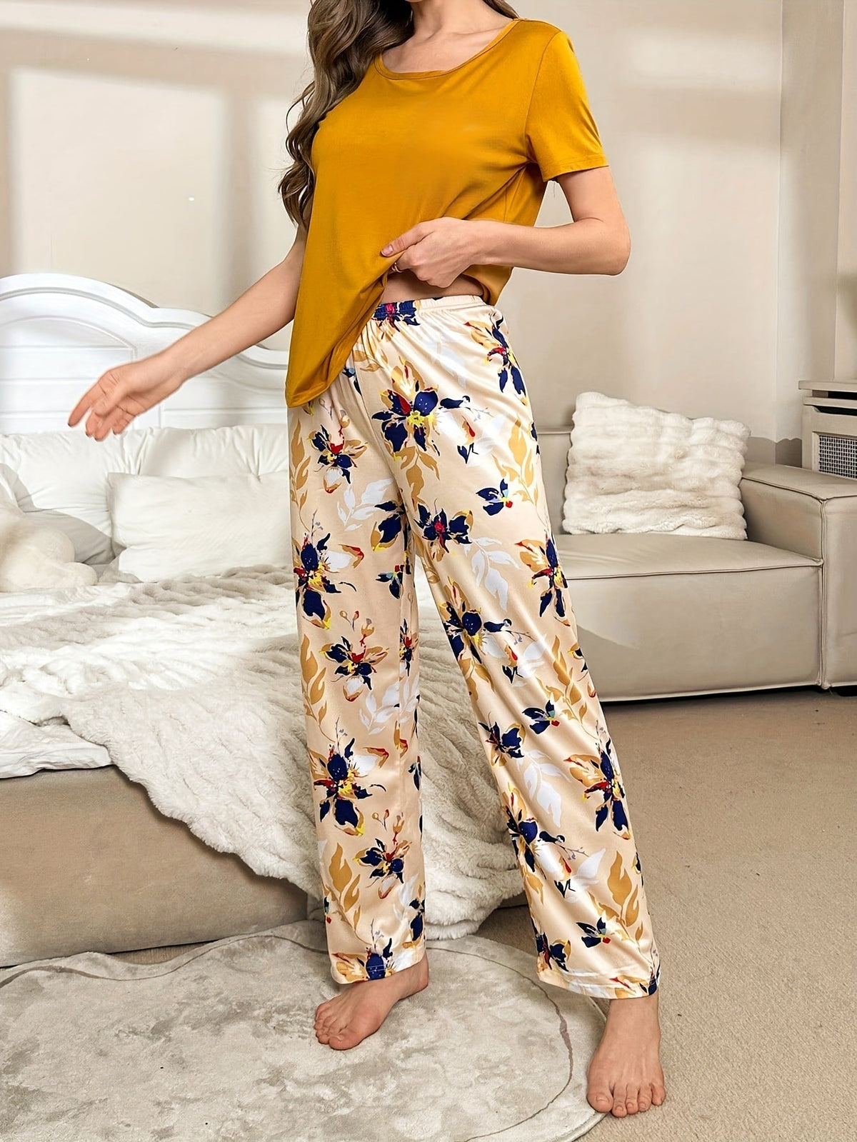 Floral Pajama Set for Women