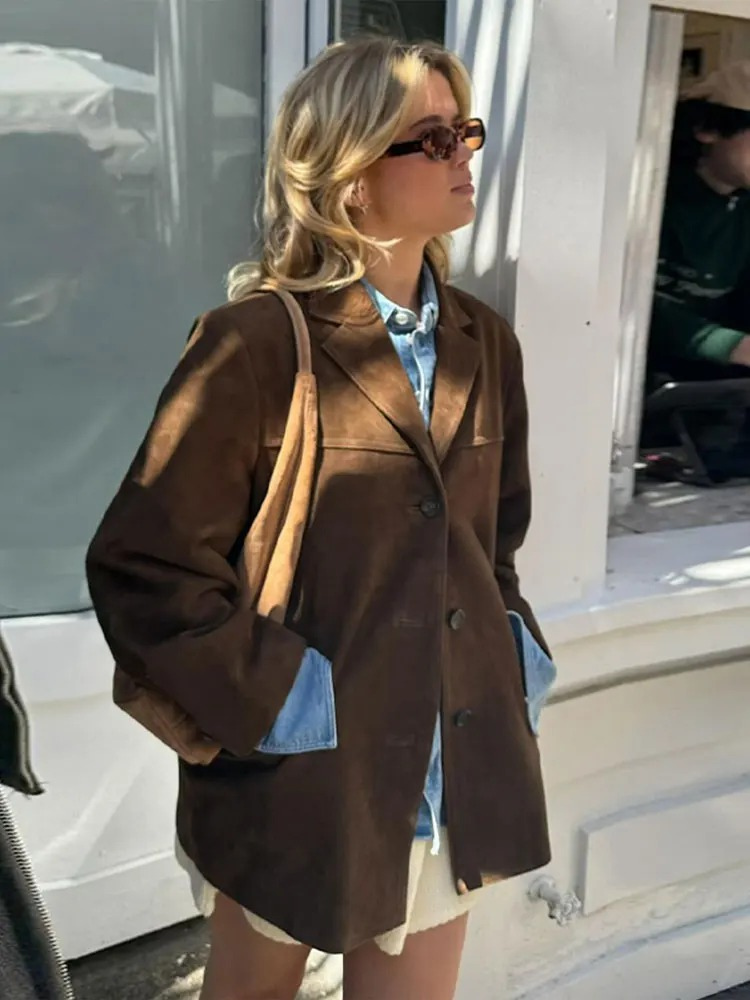 Suede Trench Coat for Women