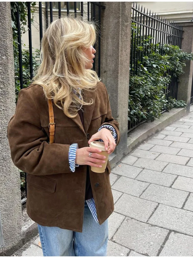Suede Trench Coat for Women