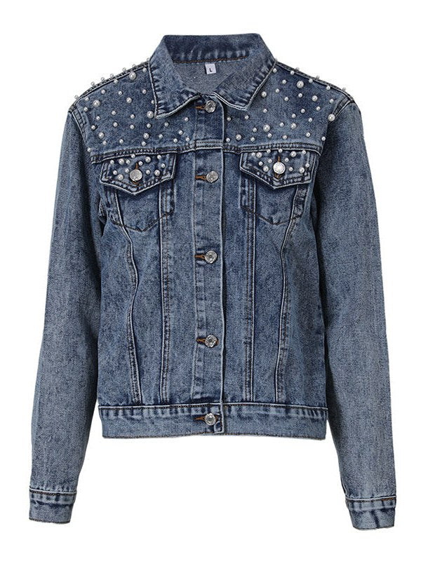 Beaded Denim Jacket for Women