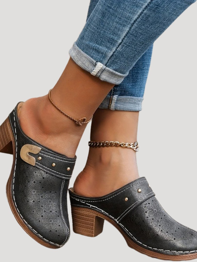 Block Heel Mules for Women