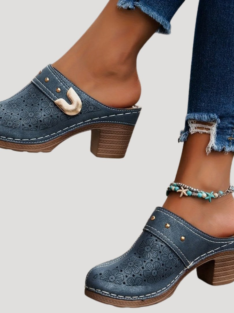 Block Heel Mules for Women