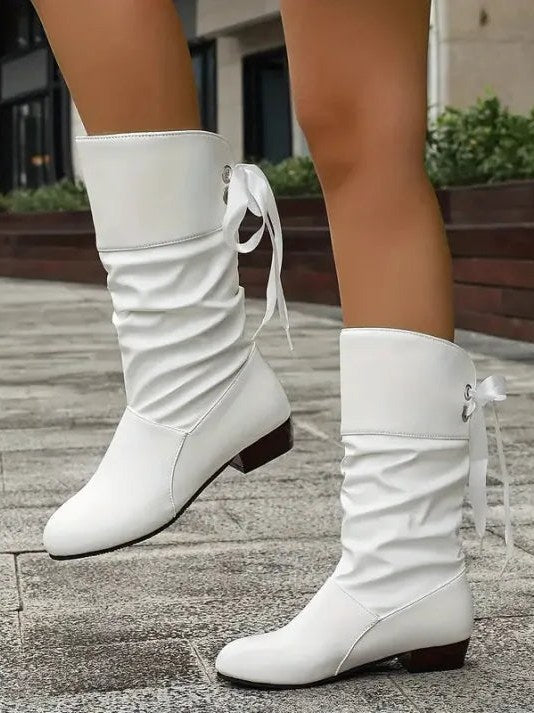 Bow Tie Knee High Boots for Women