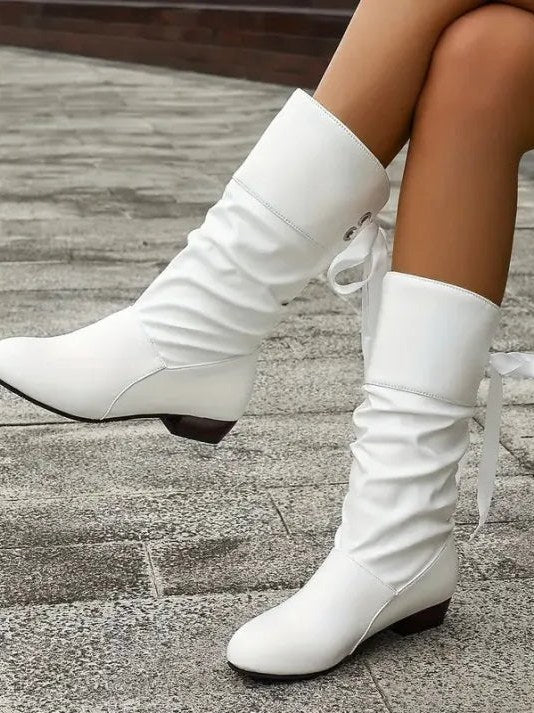 Bow Tie Knee High Boots for Women