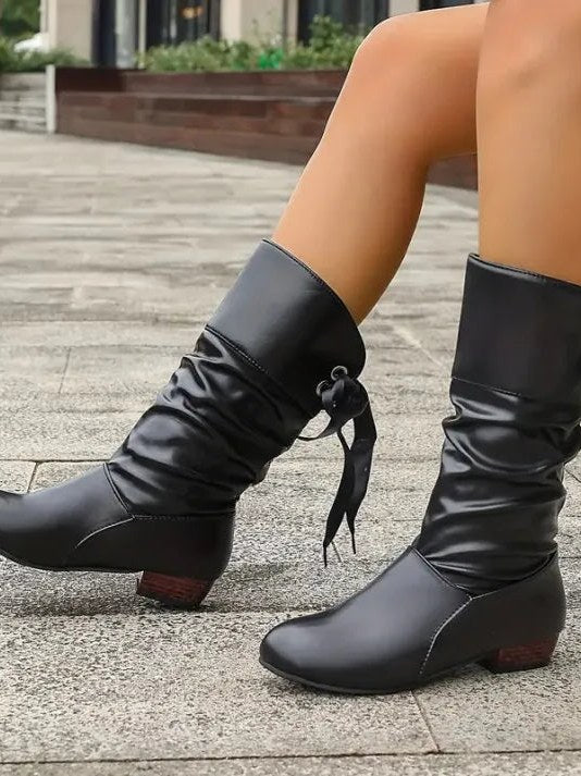 Bow Tie Knee High Boots for Women