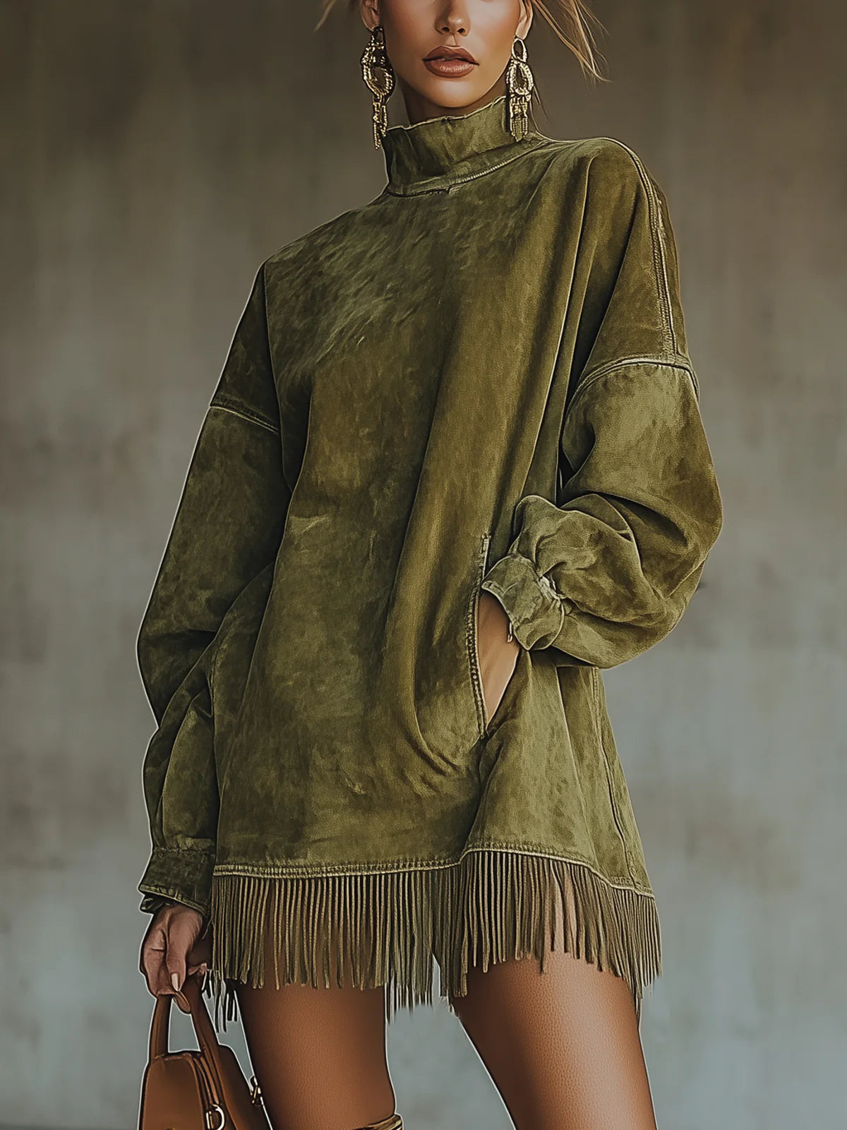 Fringe Sweater Dress for Women