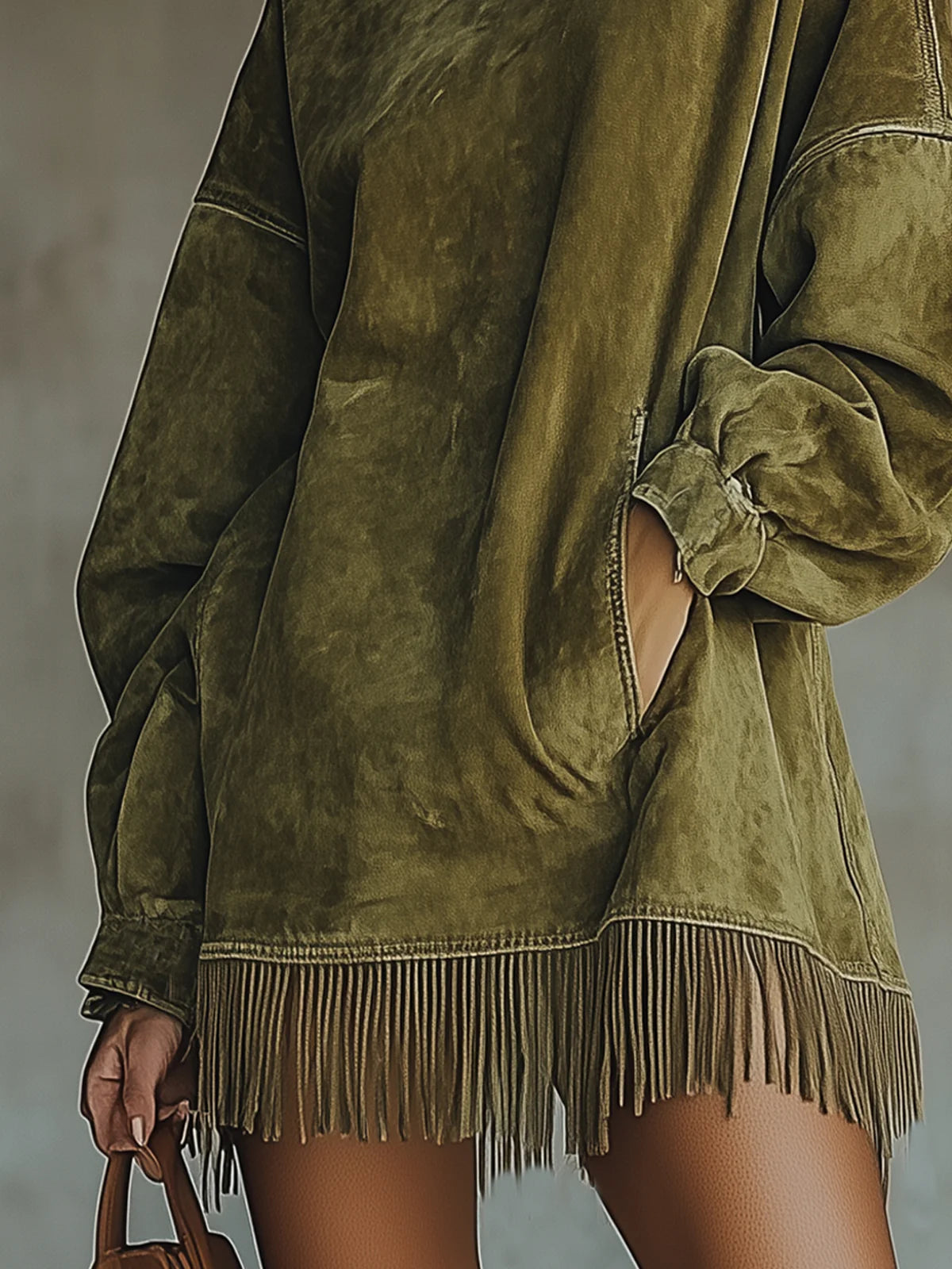 Fringe Sweater Dress for Women