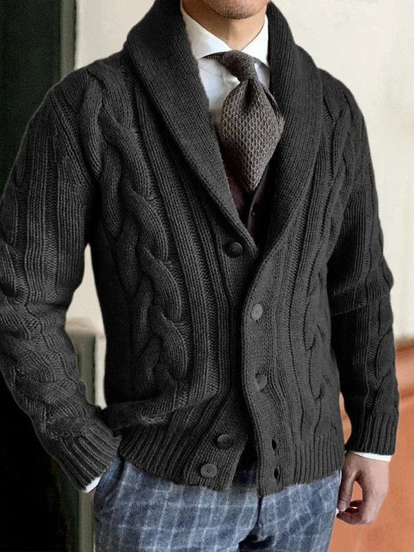 Cable Knit Cardigan for Men
