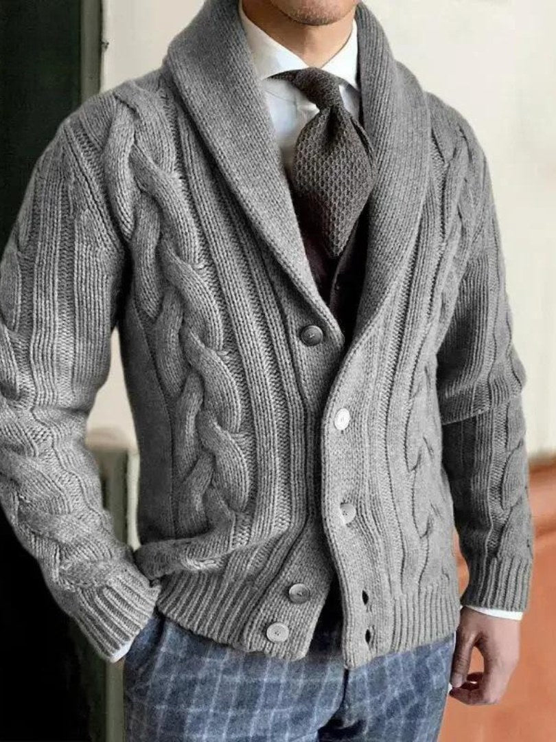 Cable Knit Cardigan for Men