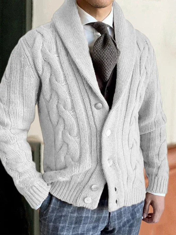 Cable Knit Cardigan for Men