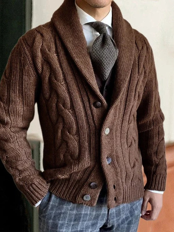 Cable Knit Cardigan for Men