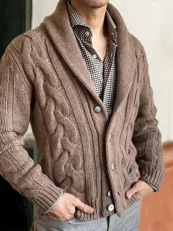 Cable Knit Cardigan for Men
