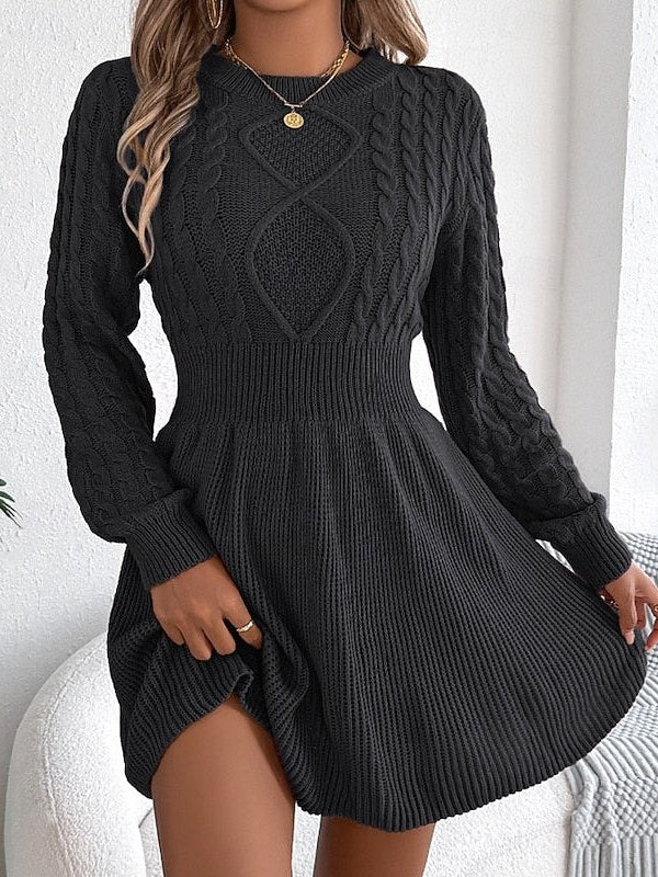 Cable Knit Mini Dress for Women