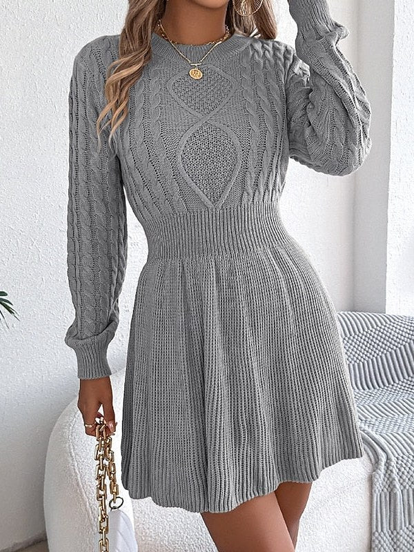 Cable Knit Mini Dress for Women