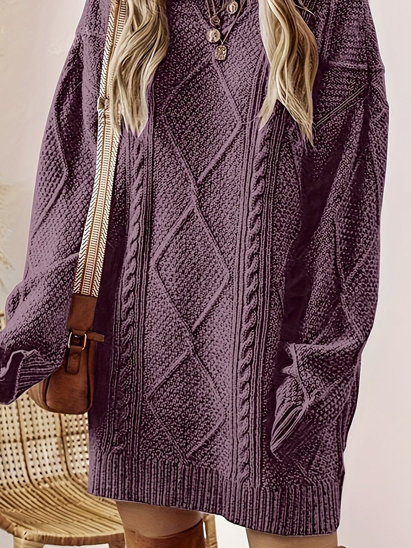 Cable Knit Sweater Dress for Women