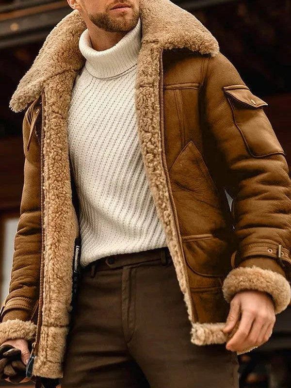 Camel Leather Jacket for Men