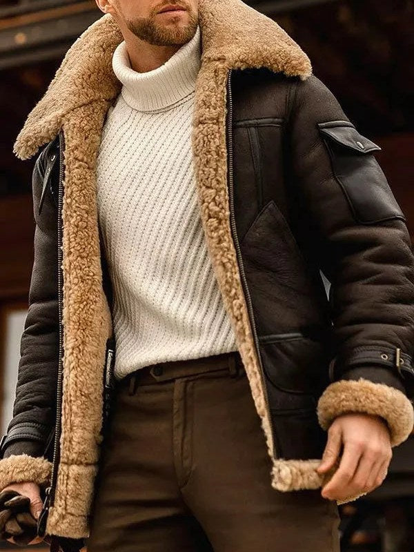 Camel Leather Jacket for Men
