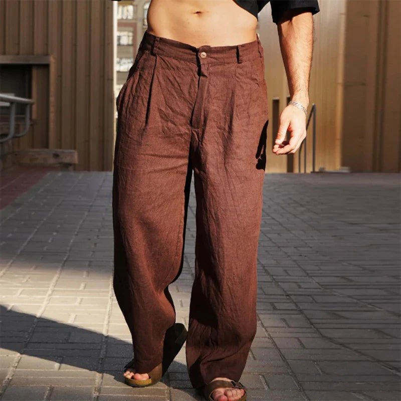Pleated Relaxed Fit Trousers for Men