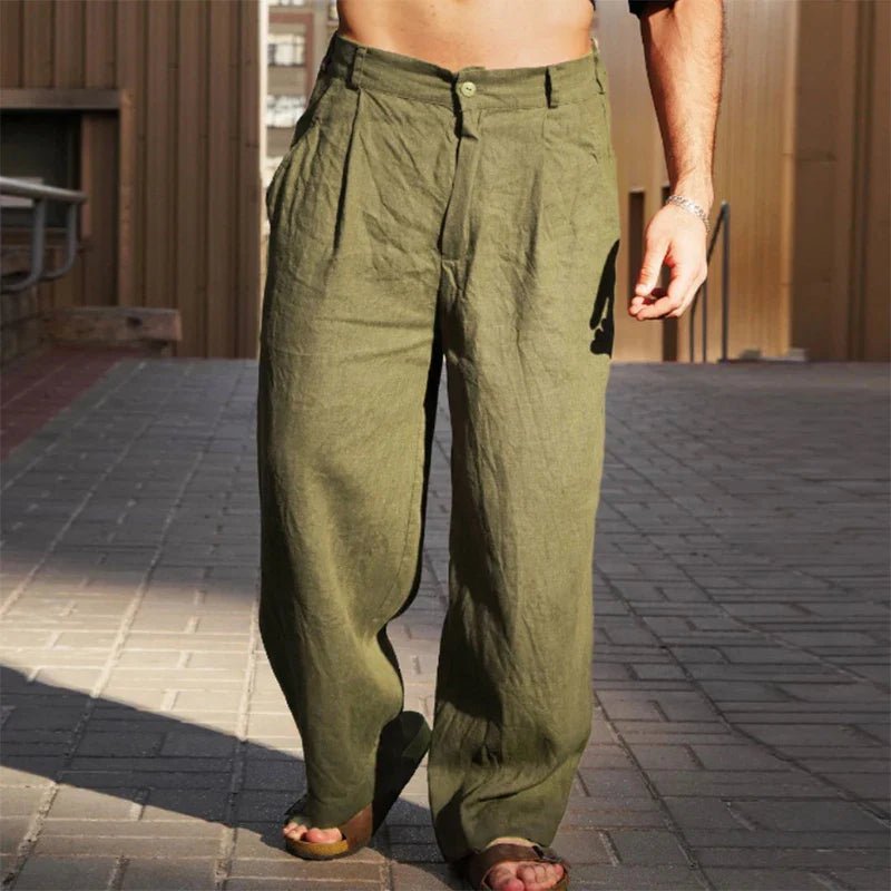 Pleated Relaxed Fit Trousers for Men