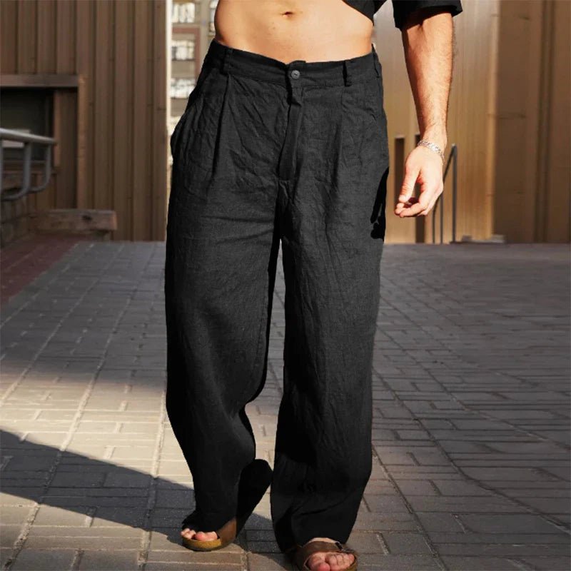 Pleated Relaxed Fit Trousers for Men