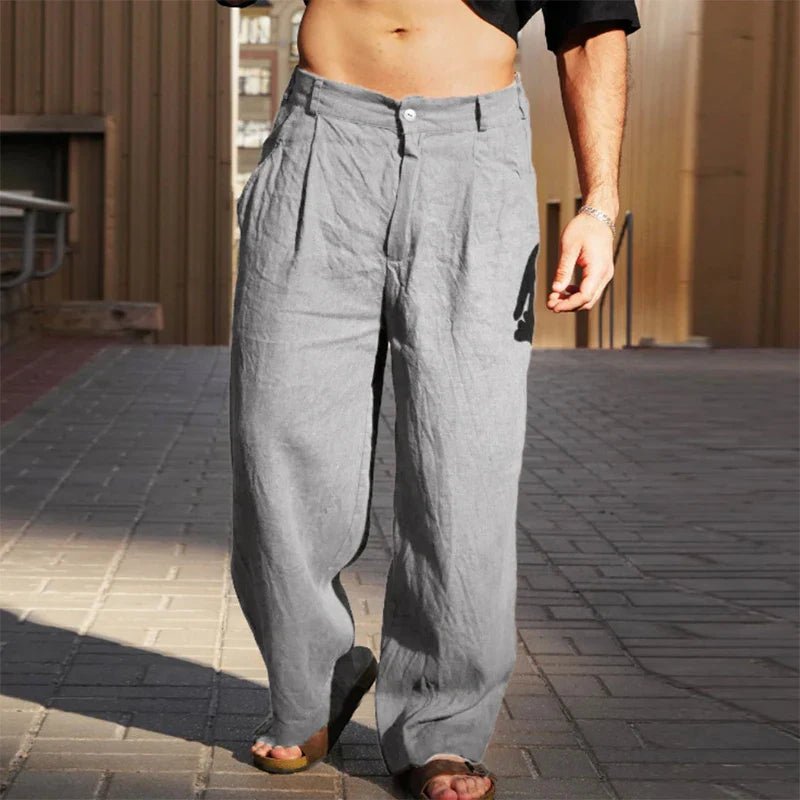 Pleated Relaxed Fit Trousers for Men