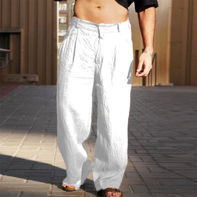 Pleated Relaxed Fit Trousers for Men