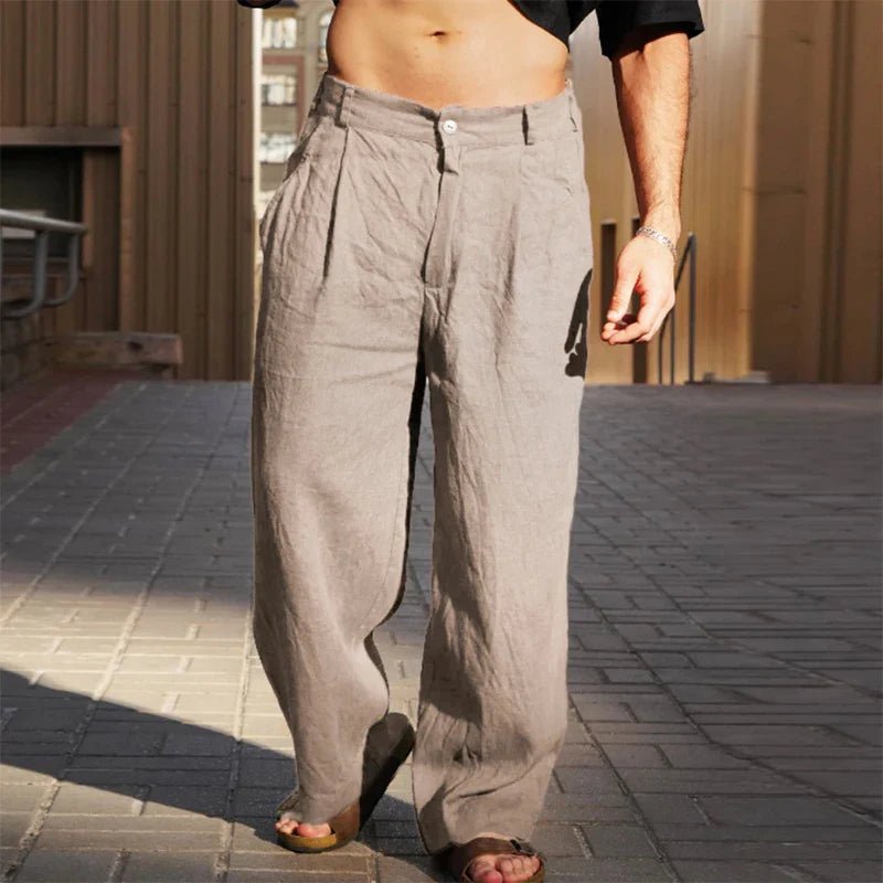 Pleated Relaxed Fit Trousers for Men