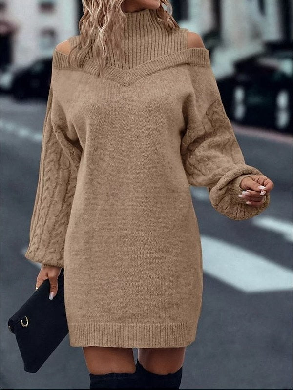 Cold Shoulder Sweater Dress for Women