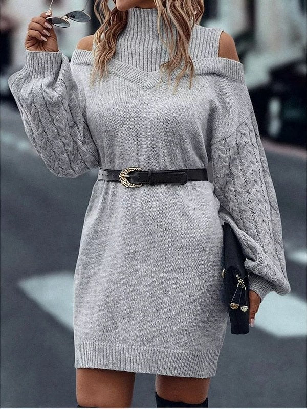 Cold Shoulder Sweater Dress for Women
