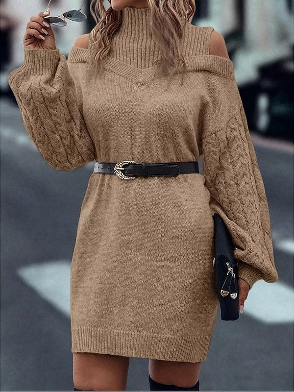 Cold Shoulder Sweater Dress for Women