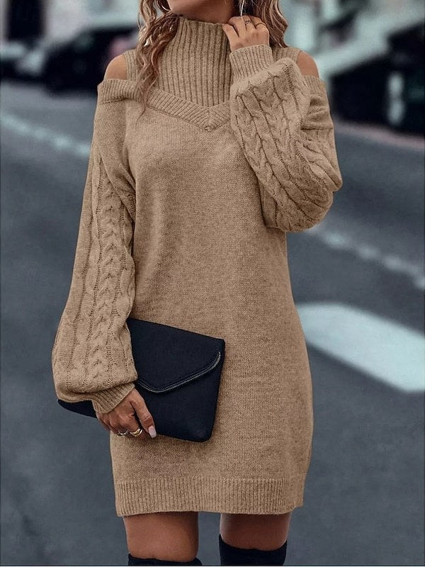 Cold Shoulder Sweater Dress for Women