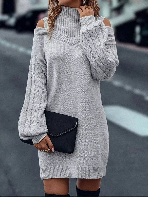 Cold Shoulder Sweater Dress for Women