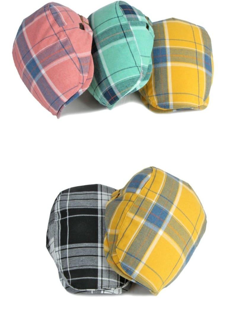 Cotton Tartan Flat Cap for Men