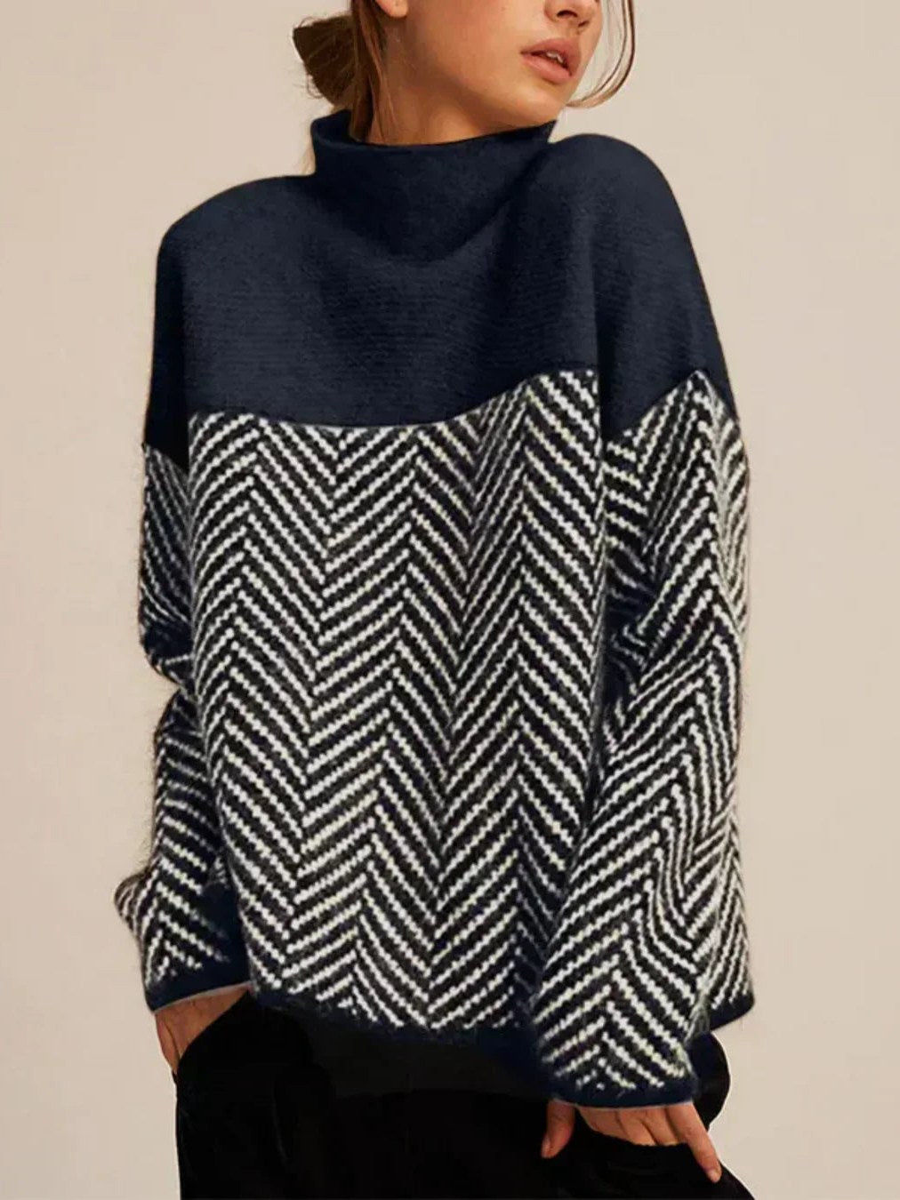 Cotton Turtleneck Sweater for Women