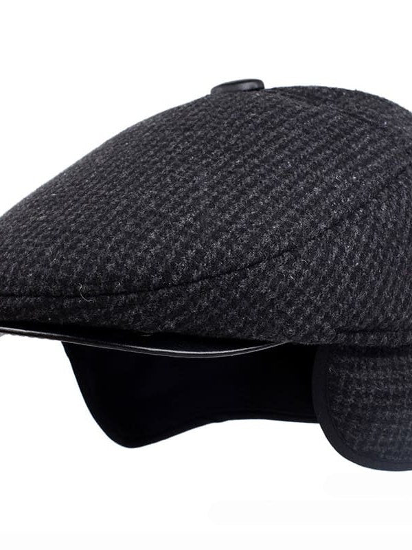 Earflap Flat Cap for Men
