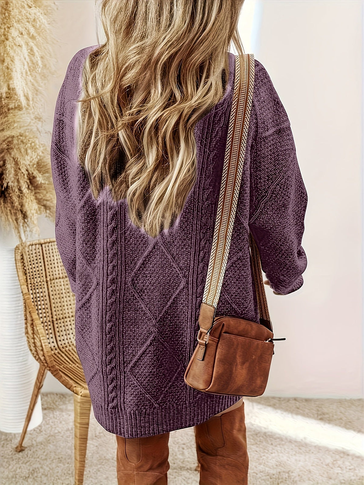 Cable Knit Sweater Dress for Women