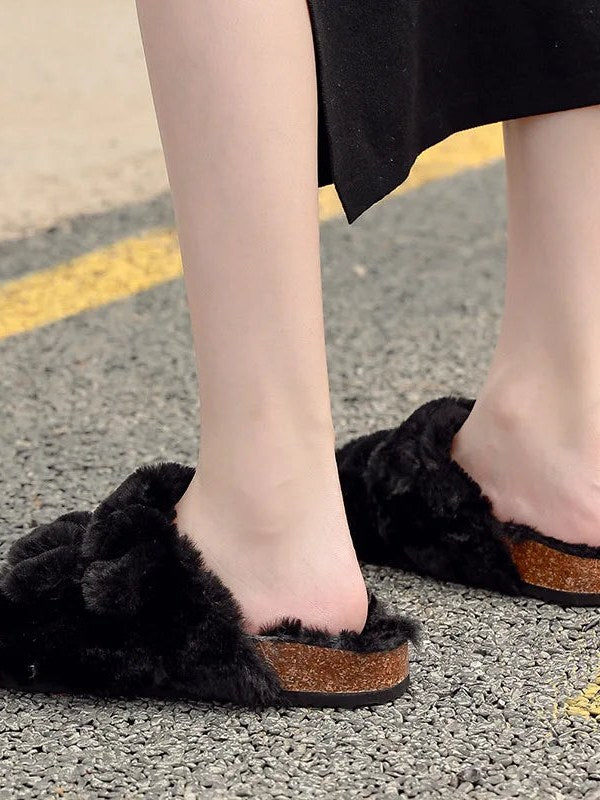 Faux Fur Slippers for Women