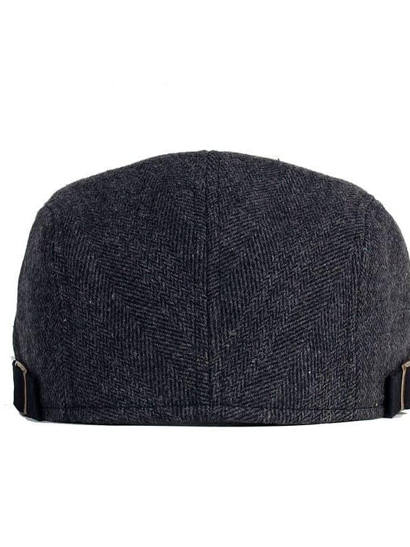 Herringbone Wool Flat Cap for Men