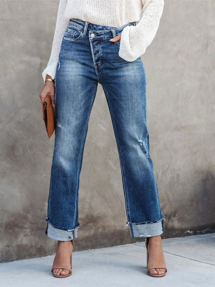High Waisted Straight Leg Jeans for Women