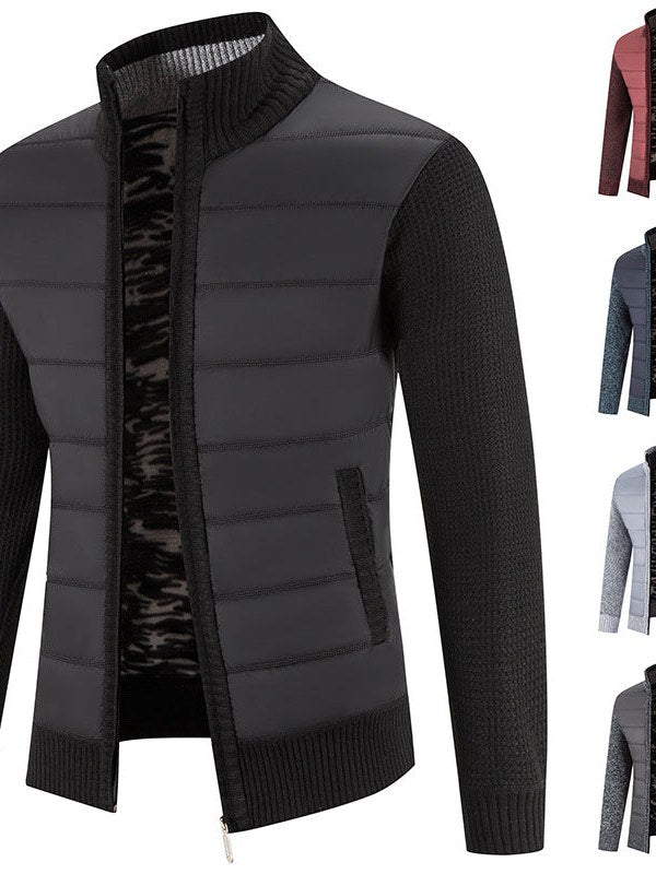 Knit Sleeve Bomber Jacket for Men