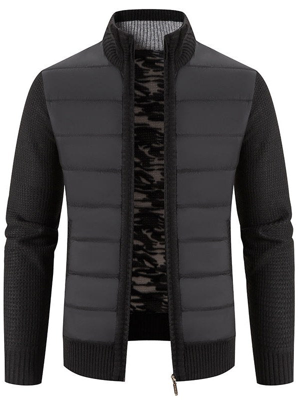 Knit Sleeve Bomber Jacket for Men
