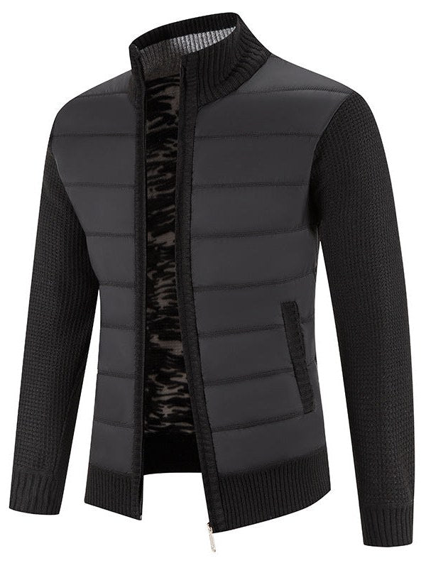 Knit Sleeve Bomber Jacket for Men